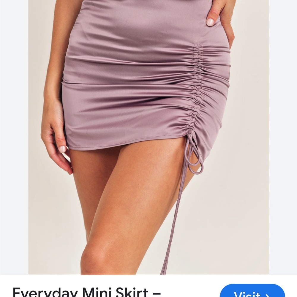Ruched Lavender Mini Skirt